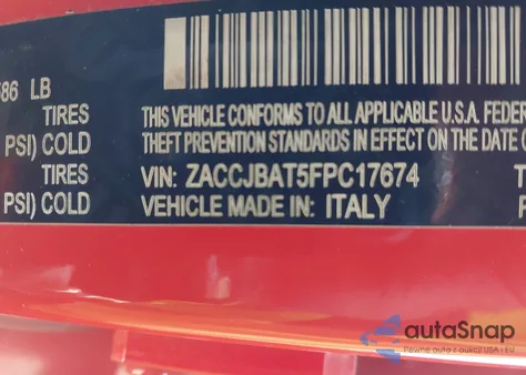 2015 Jeep Renegade Sport z USA, uszkodzony, nr VIN ZACCJBAT5FPC17674